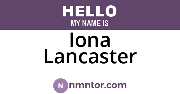 Iona Lancaster
