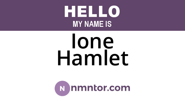 Ione Hamlet