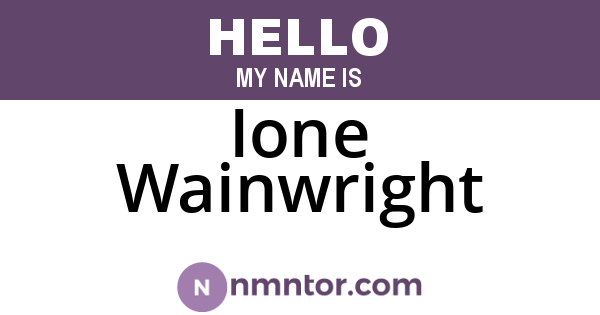 Ione Wainwright