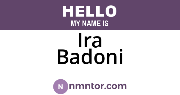 Ira Badoni