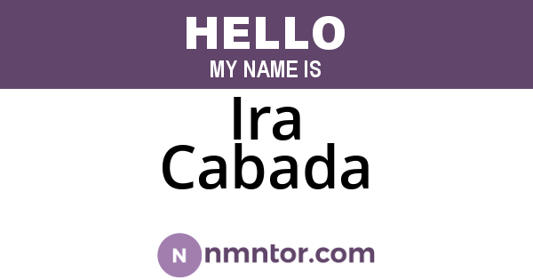 Ira Cabada