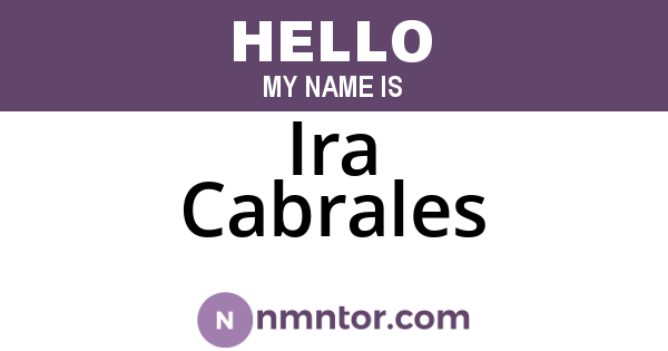 Ira Cabrales