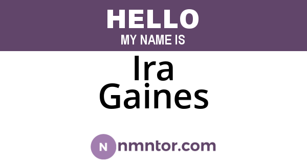 Ira Gaines