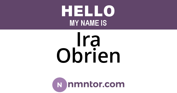 Ira Obrien
