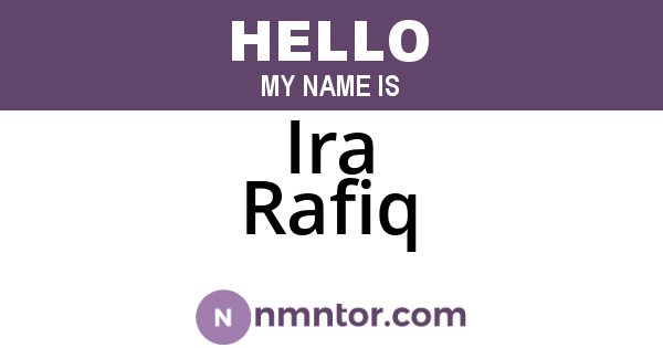 Ira Rafiq