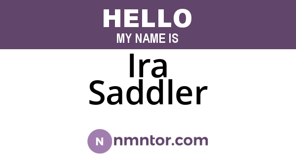 Ira Saddler