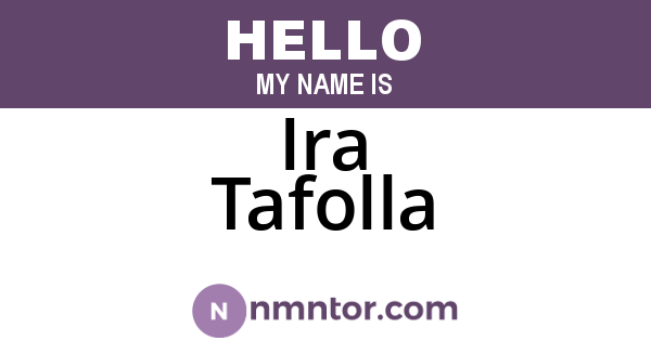 Ira Tafolla