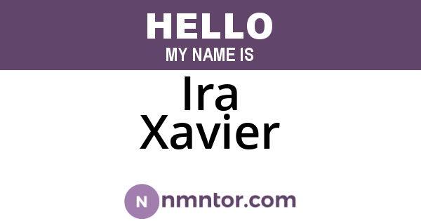 Ira Xavier