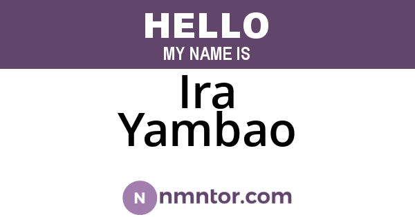 Ira Yambao