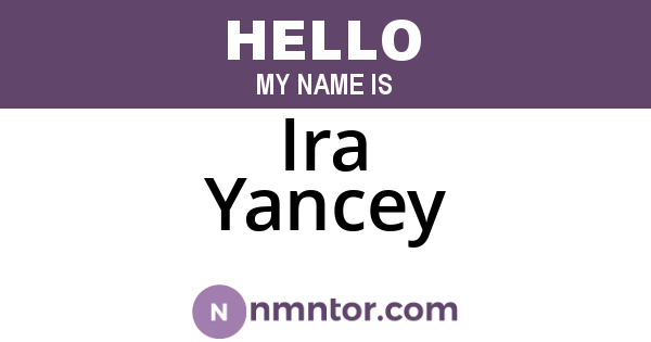 Ira Yancey