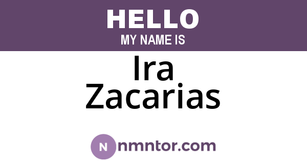 Ira Zacarias