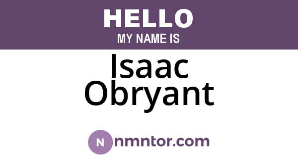 Isaac Obryant