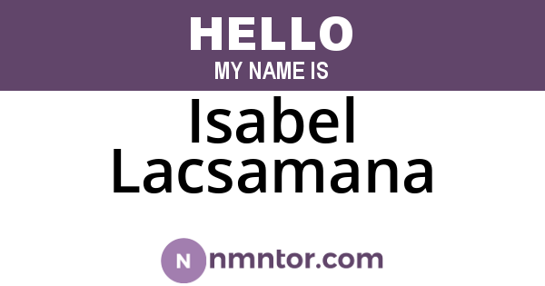 Isabel Lacsamana