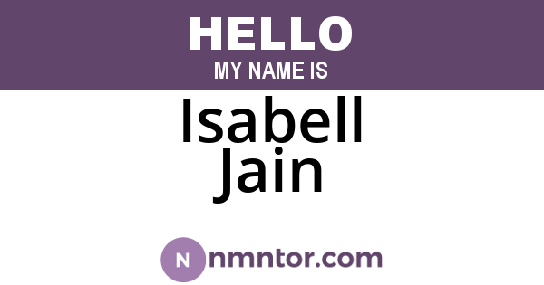Isabell Jain