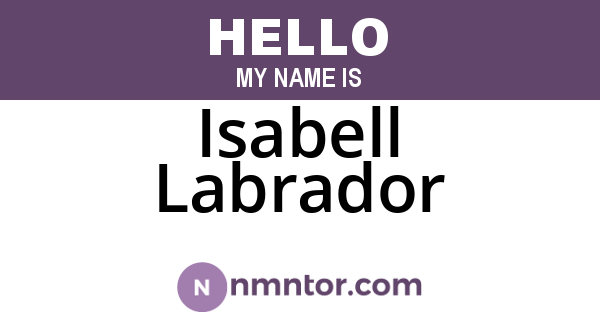 Isabell Labrador