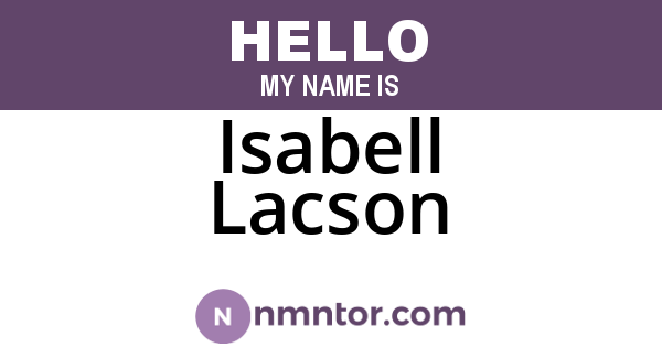 Isabell Lacson