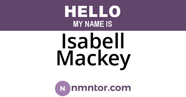 Isabell Mackey