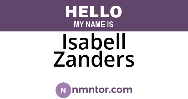 Isabell Zanders