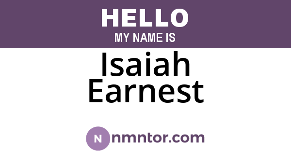 Isaiah Earnest