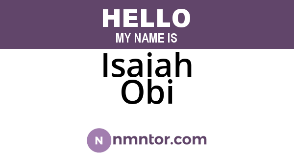 Isaiah Obi
