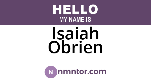 Isaiah Obrien