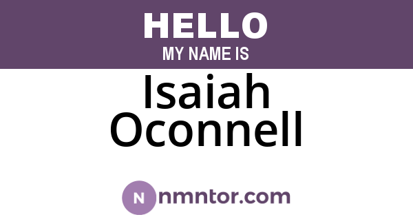 Isaiah Oconnell