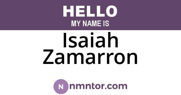Isaiah Zamarron