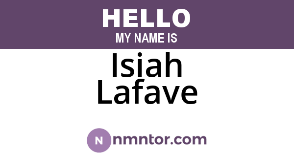 Isiah Lafave