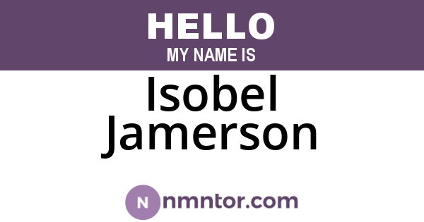 Isobel Jamerson