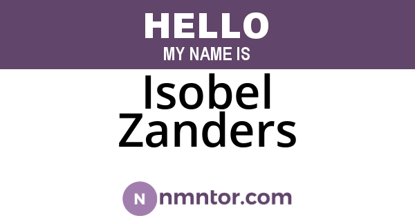 Isobel Zanders