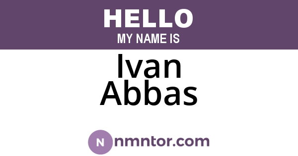 Ivan Abbas
