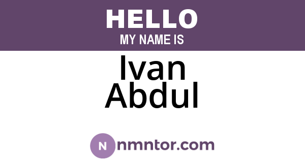 Ivan Abdul