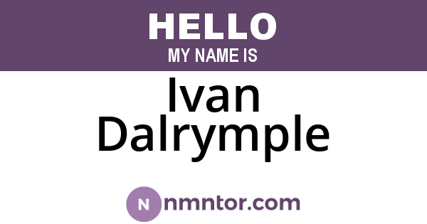 Ivan Dalrymple