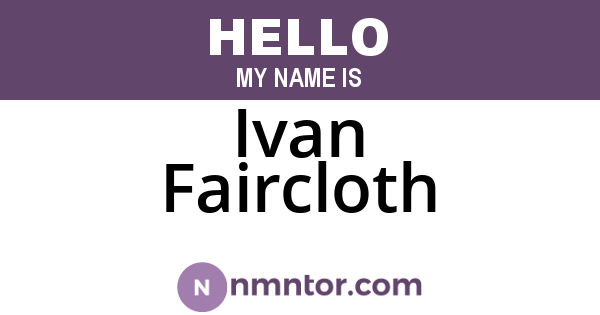 Ivan Faircloth