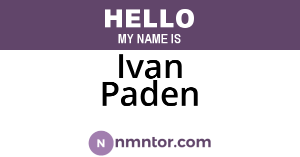 Ivan Paden