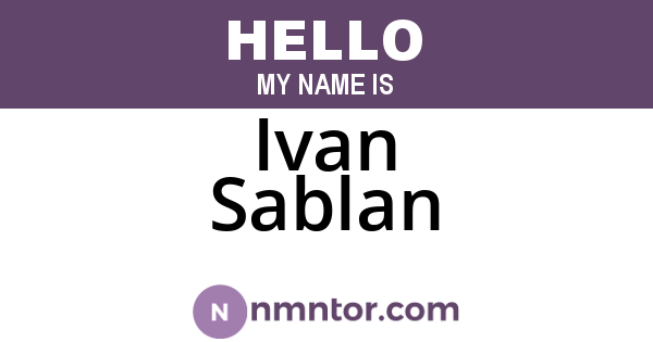 Ivan Sablan