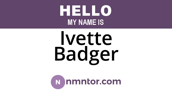 Ivette Badger