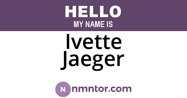 Ivette Jaeger