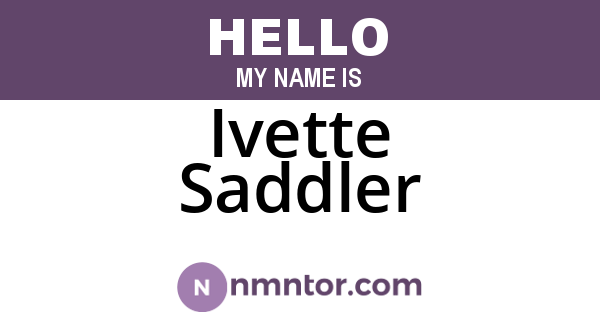Ivette Saddler