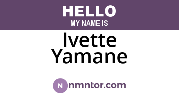 Ivette Yamane