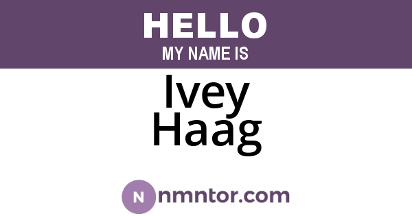 Ivey Haag
