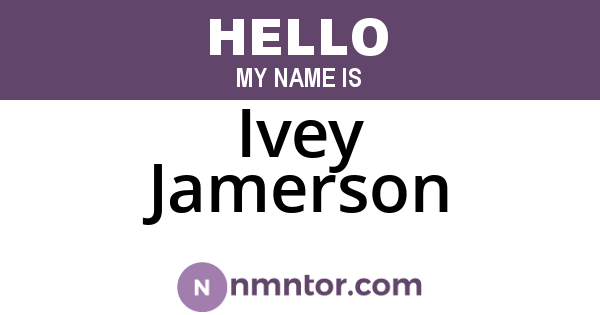 Ivey Jamerson