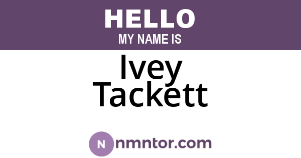 Ivey Tackett