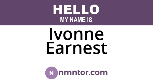 Ivonne Earnest