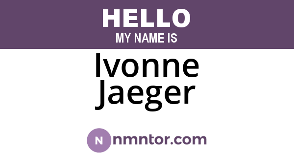 Ivonne Jaeger
