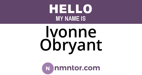 Ivonne Obryant