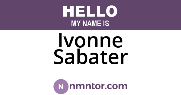 Ivonne Sabater