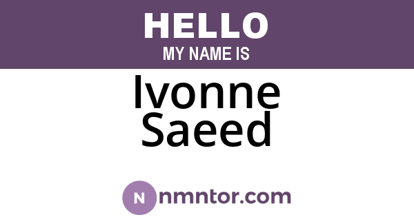 Ivonne Saeed