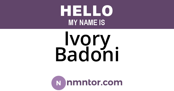 Ivory Badoni