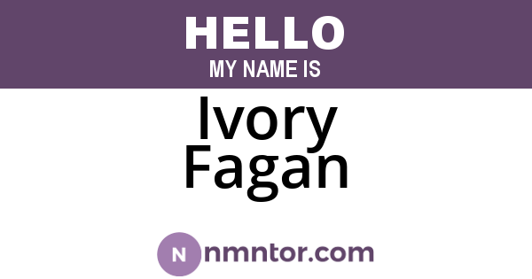 Ivory Fagan